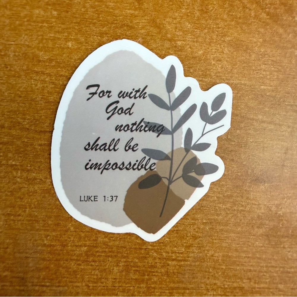 Inspirational Sticker with Quote and Leaf Design‎